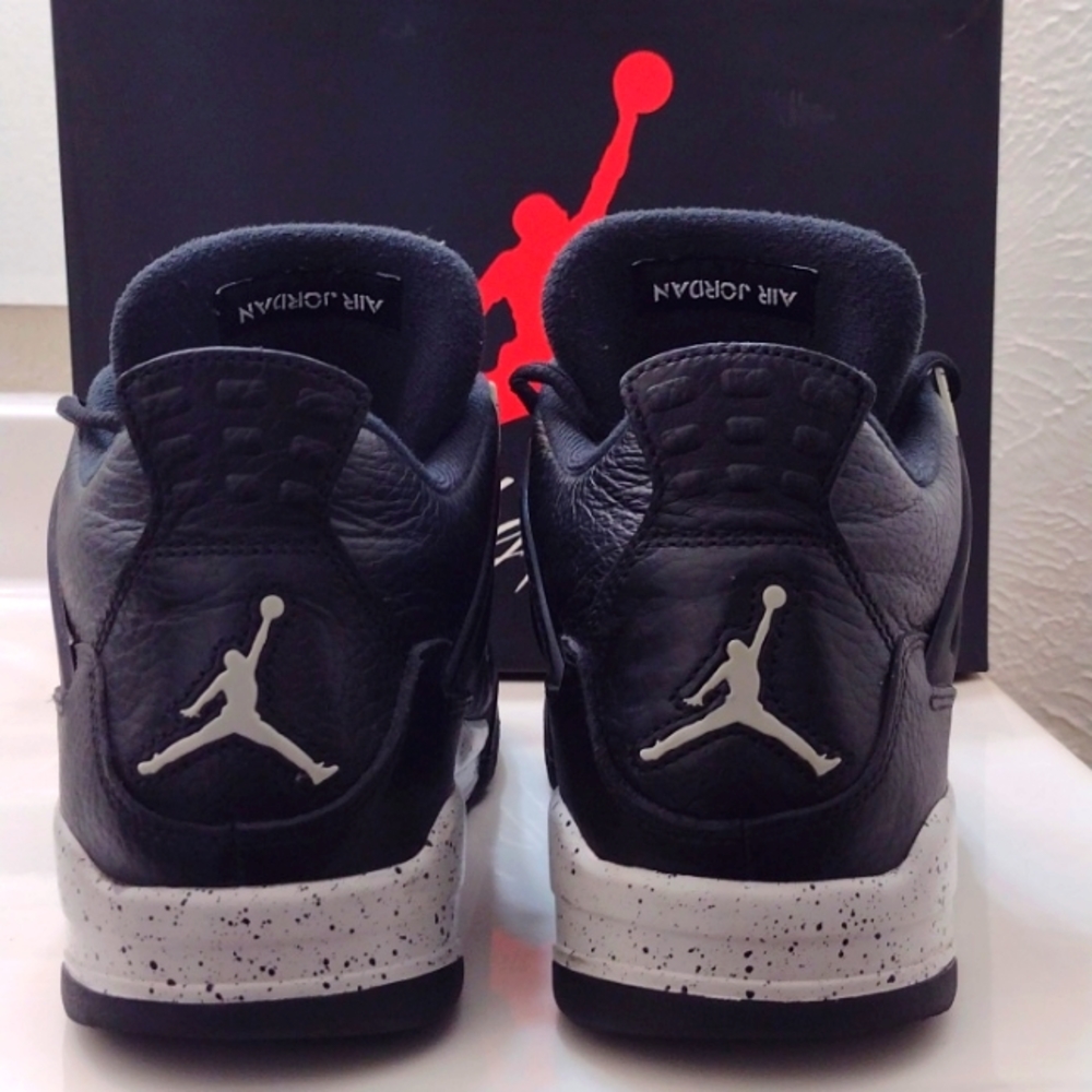 Air Jordan 4 Retro Black Oreo Tech Grey LS Mens Sneakers 314254-003 Size 12 - Picture 10 of 14